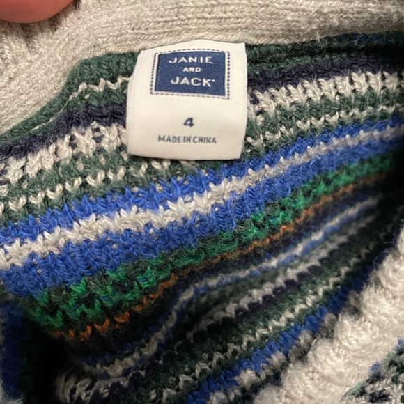 Janie and Jack Boy Winter Knitted Sweater 4T - Picture 3 of 3